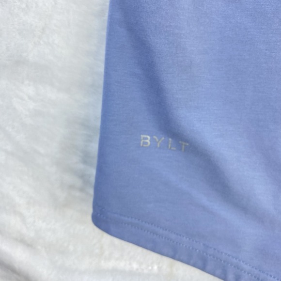 BYLT Basics T-Shirt Top Men Sz XL Light Blue Short Sleeve Drop Cut Saddle Hem - Picture 6 of 10